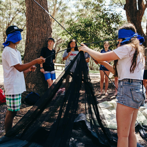 Black Diamond Adventures team building activity for school camps run in NSW